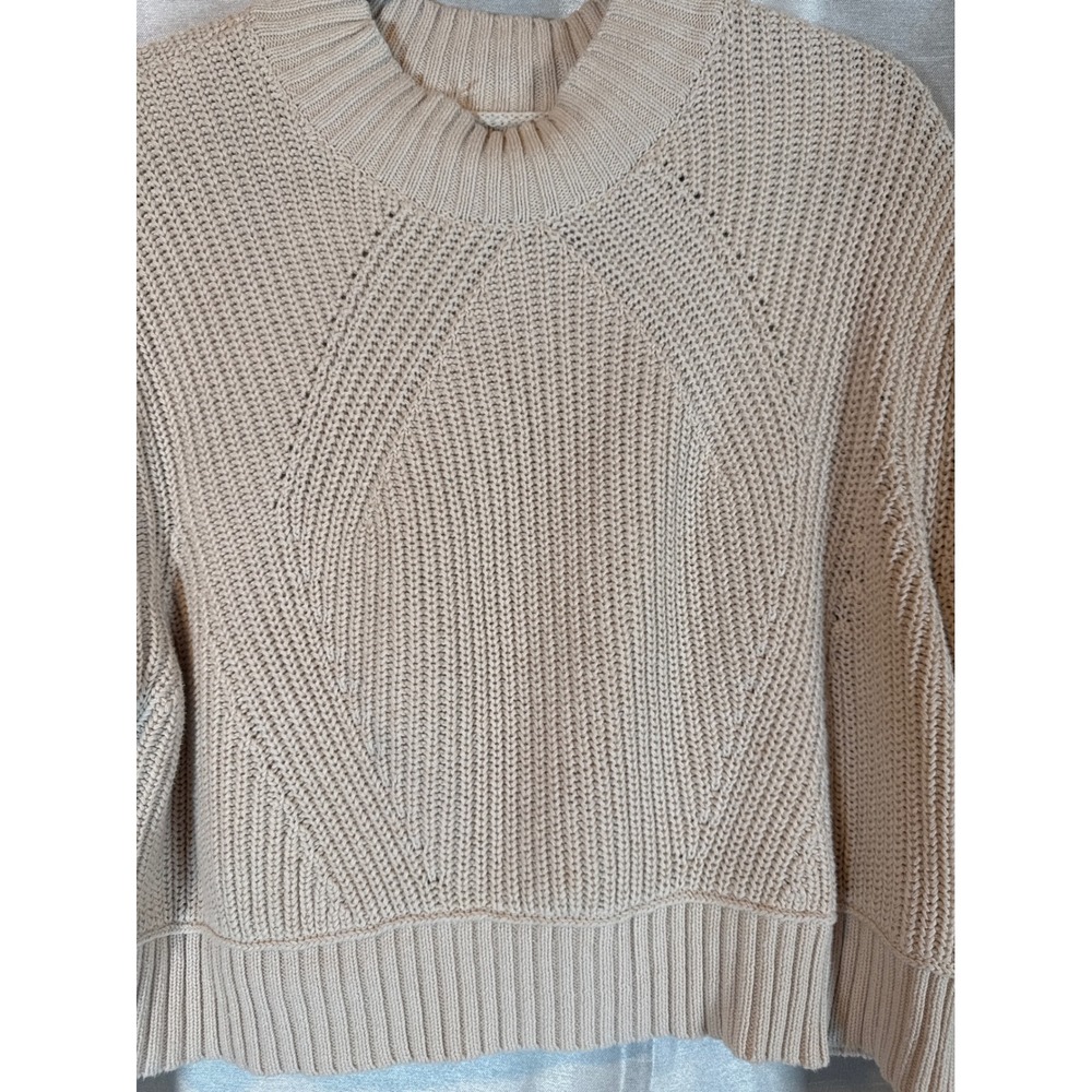 Aeropostale Sweater Womens XL Extra Large Beige Knit Long Sleeve Cropped - Picture 2 of 6